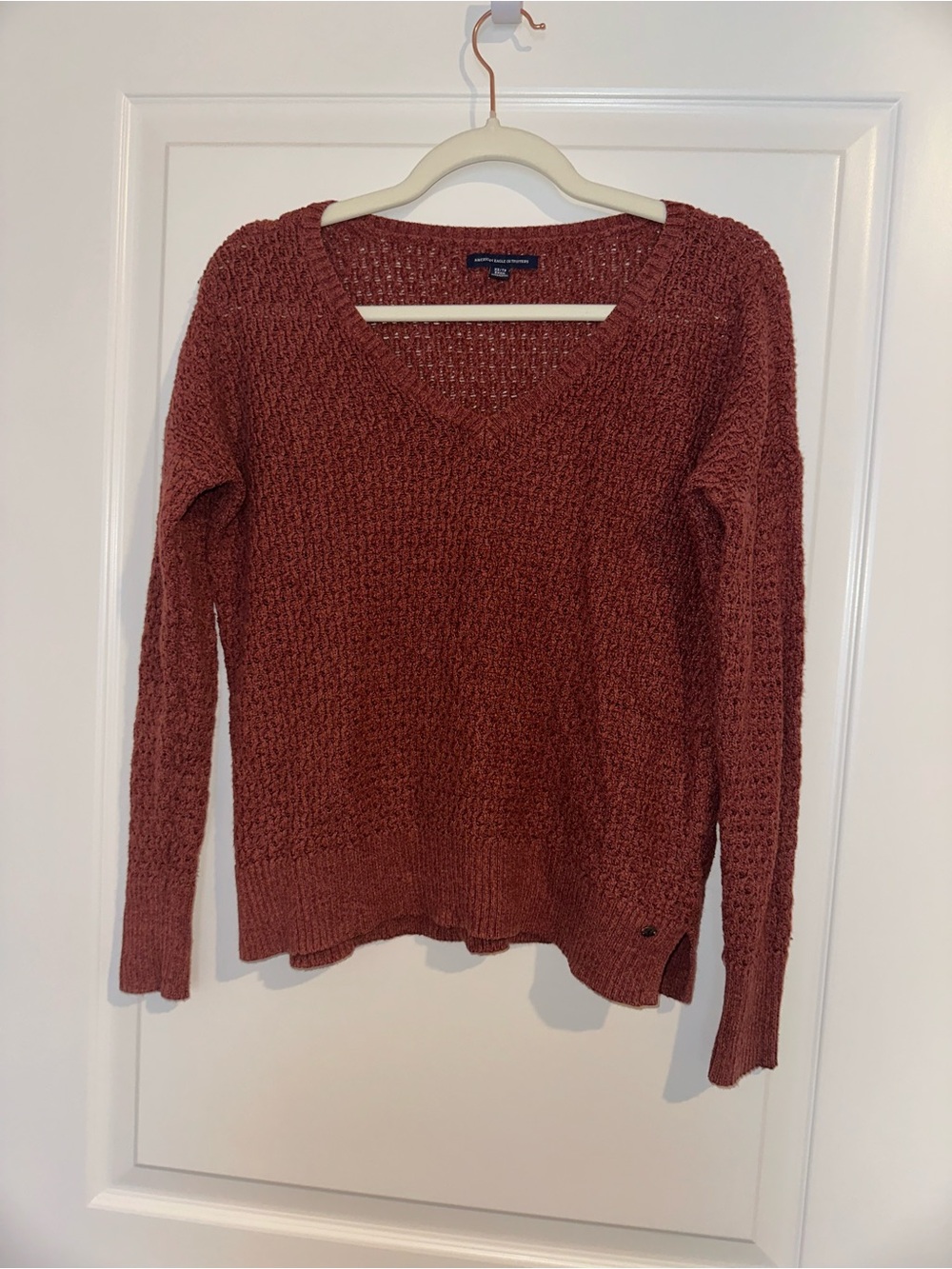 American Eagle Outfitters V-Neck Sweater - Rust Brown